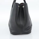 HERMES Garden Twily TPM Hand Bag Leather Black Silver Auth ka4672-4