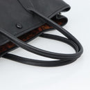 HERMES Garden Twily TPM Hand Bag Leather Black Silver Auth ka4672-7