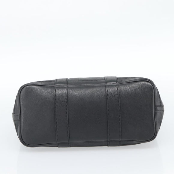 HERMES Garden Twily TPM Hand Bag Leather Black Silver Auth ka4672