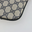 GUCCI GG Supreme Sherry Line Bag PVC Navy Gold Red 904 02 047 Auth ka4673-12