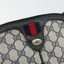 GUCCI GG Supreme Sherry Line Bag PVC Navy Gold Red 904 02 047 Auth ka4673-14