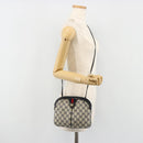 GUCCI GG Supreme Sherry Line Bag PVC Navy Gold Red 904 02 047 Auth ka4673-22