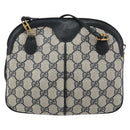 GUCCI GG Supreme Sherry Line Bag PVC Navy Gold Red 904 02 047 Auth ka4673-3