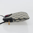 GUCCI GG Supreme Sherry Line Bag PVC Navy Gold Red 904 02 047 Auth ka4673-5