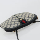 GUCCI GG Supreme Sherry Line Bag PVC Navy Gold Red 904 02 047 Auth ka4673-6