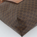 CELINE Macadam Canvas Tote Bag PVC Leather Brown Gold Auth ka4675-15