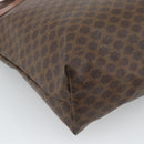 CELINE Macadam Canvas Tote Bag PVC Leather Brown Gold Auth ka4675-17