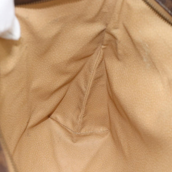 CELINE Macadam Canvas Tote Bag PVC Leather Brown Gold Auth ka4675