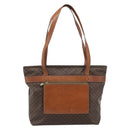 CELINE Macadam Canvas Tote Bag PVC Leather Brown Gold Auth ka4675-13