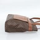 CELINE Macadam Canvas Tote Bag PVC Leather Brown Gold Auth ka4675-4