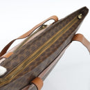 CELINE Macadam Canvas Tote Bag PVC Leather Brown Gold Auth ka4675-6