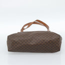 CELINE Macadam Canvas Tote Bag PVC Leather Brown Gold Auth ka4675-5