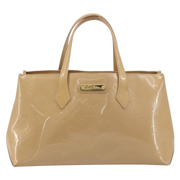 LOUIS VUITTON Vernis Wilshire PM Hand Bag Rose Flow Lantern M91642 Auth ka4676A