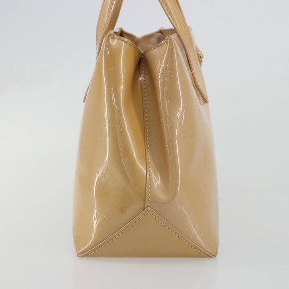 LOUIS VUITTON Vernis Wilshire PM Hand Bag Rose Flow Lantern M91642 Auth ka4676A