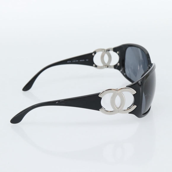 CHANEL Sunglasses plastic Black CC Auth ka4678