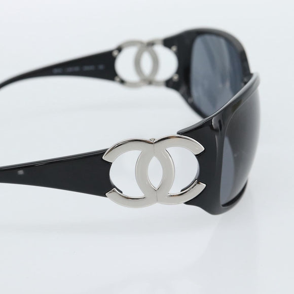 CHANEL Sunglasses plastic Black CC Auth ka4678
