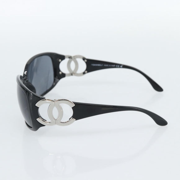 CHANEL Sunglasses plastic Black CC Auth ka4678