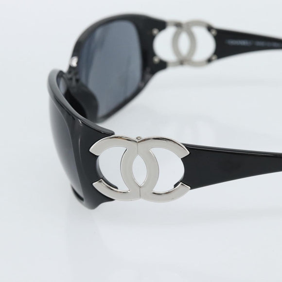 CHANEL Sunglasses plastic Black CC Auth ka4678