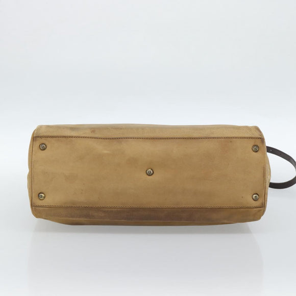 FENDI Peek A Boo Grote Handtas Leer 2-weg Beige Auth ka4679