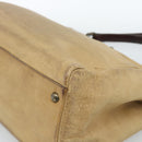 FENDI Peek A Boo Grote Handtas Leer 2-weg Beige Auth ka4679-10