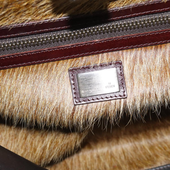FENDI Peek A Boo Grote Handtas Leer 2-weg Beige Auth ka4679