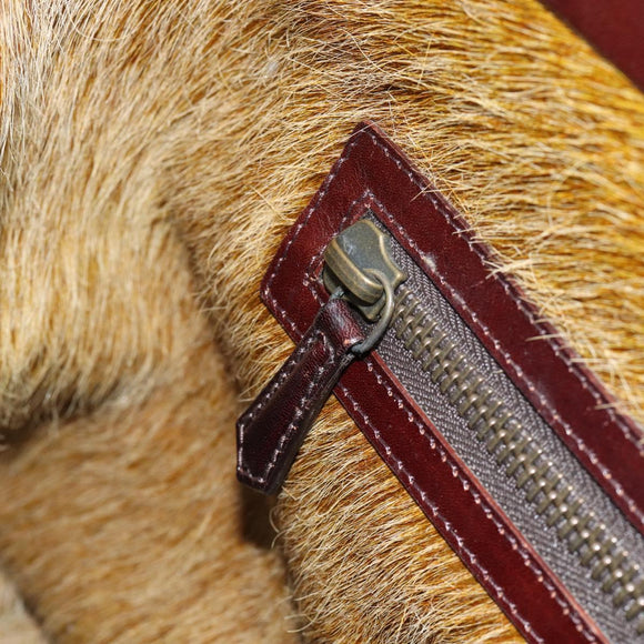 FENDI Peek A Boo Grote Handtas Leer 2-weg Beige Auth ka4679