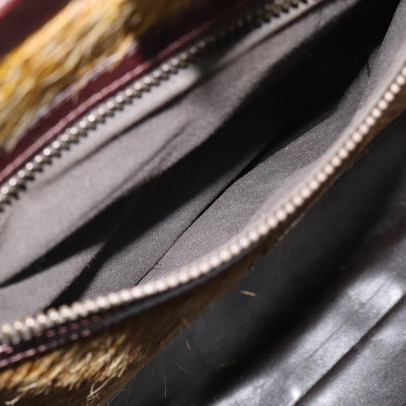 FENDI Peek A Boo Grote Handtas Leer 2-weg Beige Auth ka4679