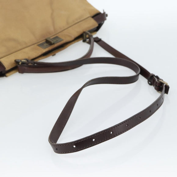 FENDI Peek A Boo Grote Handtas Leer 2-weg Beige Auth ka4679