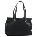 BVLGARI Hand Bag Canvas Leather Black Silver Auth ka4682-1