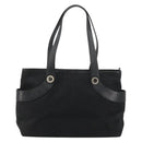 BVLGARI Hand Bag Canvas Leather Black Silver Auth ka4682-2
