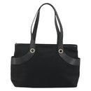 BVLGARI Hand Bag Canvas Leather Black Silver Auth ka4682-3