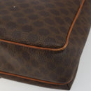 CELINE Macadam Canvas Circle Shoulder Bag PVC Leather Brown Gold Auth ka4684A-16