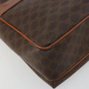 CELINE Macadam Canvas Circle Shoulder Bag PVC Leather Brown Gold Auth ka4684A-17