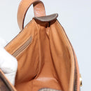 CELINE Macadam Canvas Circle Shoulder Bag PVC Leather Brown Gold Auth ka4684A-19