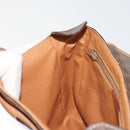 CELINE Macadam Canvas Circle Shoulder Bag PVC Leather Brown Gold Auth ka4684A-20