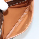 CELINE Macadam Canvas Circle Shoulder Bag PVC Leather Brown Gold Auth ka4684A-22