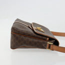 CELINE Macadam Canvas Circle Shoulder Bag PVC Leather Brown Gold Auth ka4684A-3