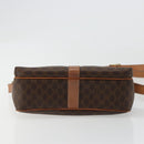 CELINE Macadam Canvas Circle Shoulder Bag PVC Leather Brown Gold Auth ka4684A-5