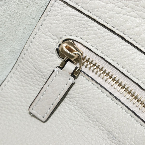 VALENTINO Rock Studs Hand Bag Leather 2way Gray Gold Auth ka4689A
