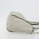 VALENTINO Rock Studs Hand Bag Leather 2way Gray Gold Auth ka4689A-3