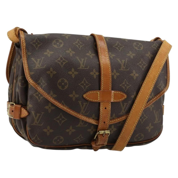LOUIS VUITTON Monogram Saumur 30 Shoulder Bag M42256 LV Auth ka4691