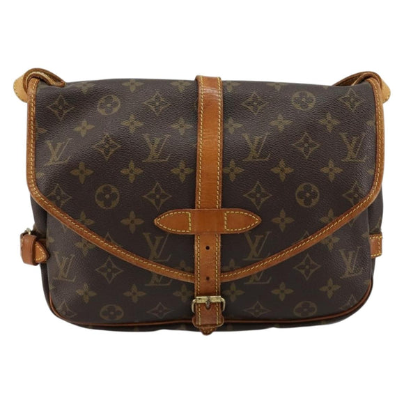 LOUIS VUITTON Monogram Saumur 30 Shoulder Bag M42256 LV Auth ka4691