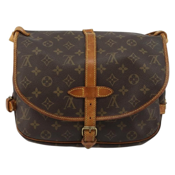 LOUIS VUITTON Monogram Saumur 30 Shoulder Bag M42256 LV Auth ka4691