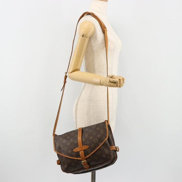LOUIS VUITTON Monogram Saumur 30 Shoulder Bag M42256 LV Auth ka4691