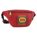 GUCCI Sherry Line Waist bag Leather Red Navy 527792 Auth ka4692A-1