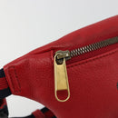 GUCCI Sherry Line Waist bag Leather Red Navy 527792 Auth ka4692A-10