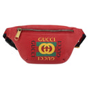 GUCCI Sherry Line Waist bag Leather Red Navy 527792 Auth ka4692A-13