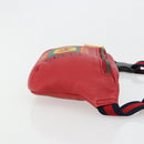 GUCCI Sherry Line Waist bag Leather Red Navy 527792 Auth ka4692A-3