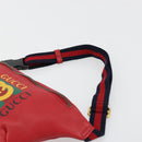 GUCCI Sherry Line Waist bag Leather Red Navy 527792 Auth ka4692A-8