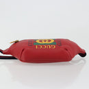GUCCI Sherry Line Waist bag Leather Red Navy 527792 Auth ka4692A-5